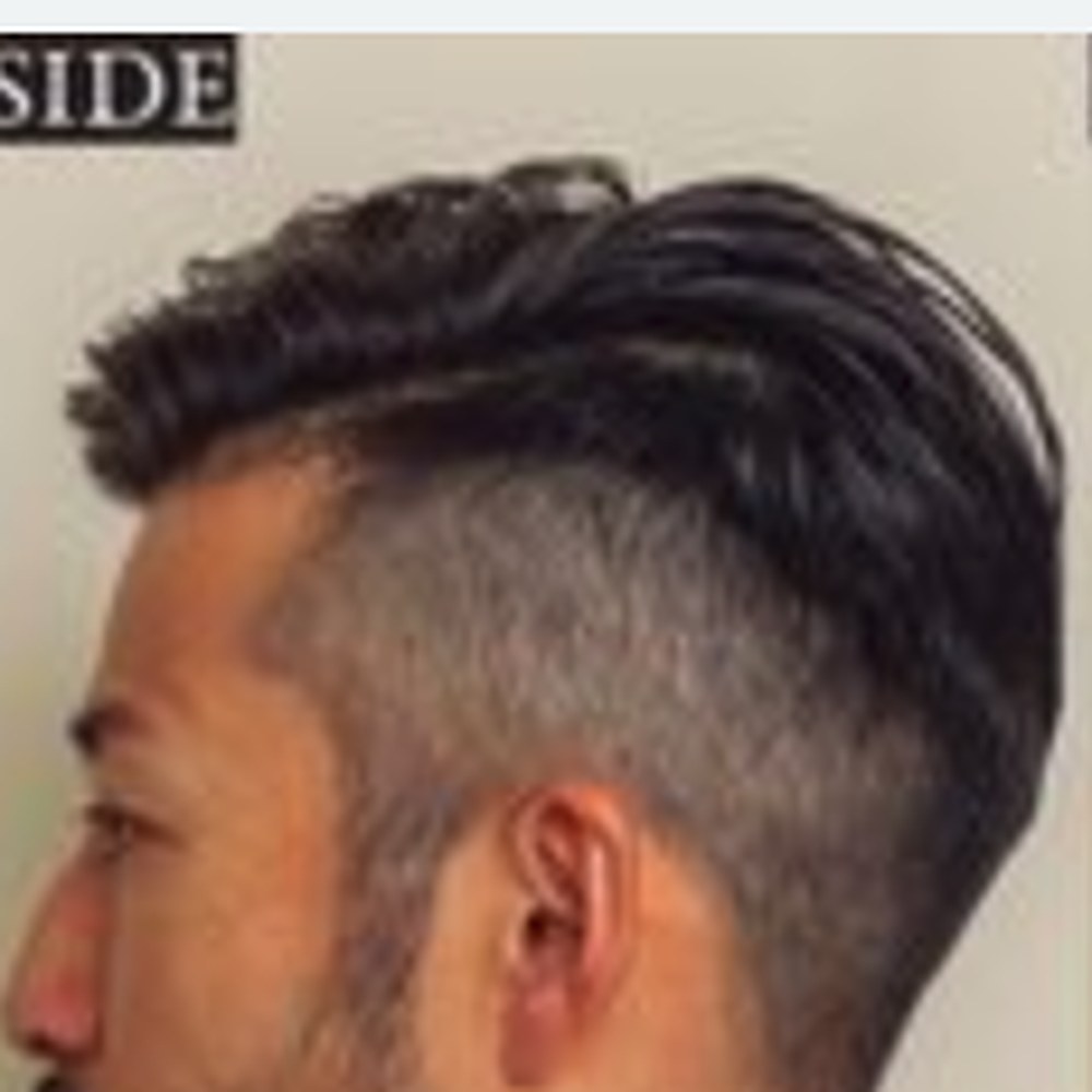 Roots Care client before: Side and back blend, styled in studio