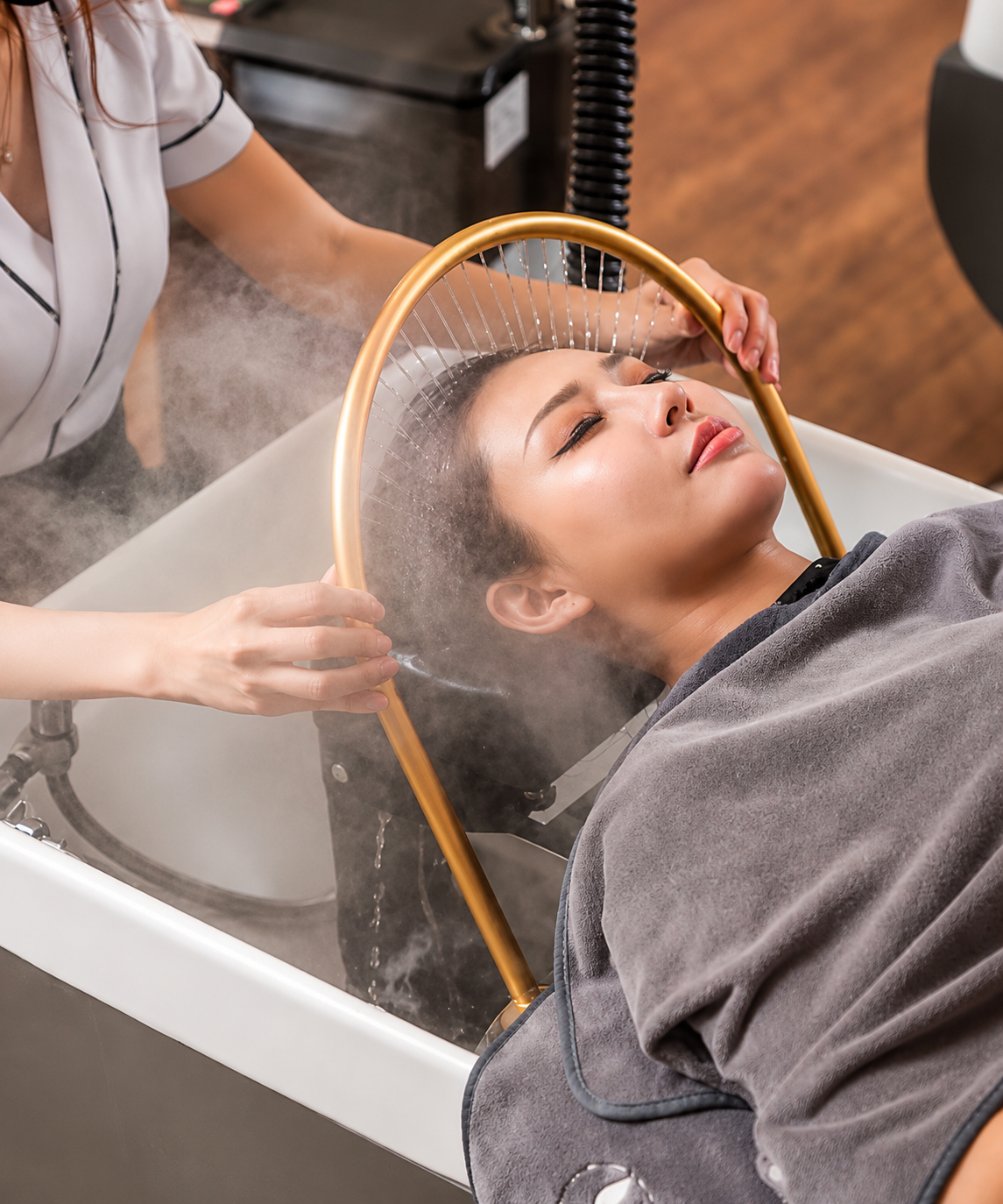 Meridian hair scalp treatment session at Roots Care
